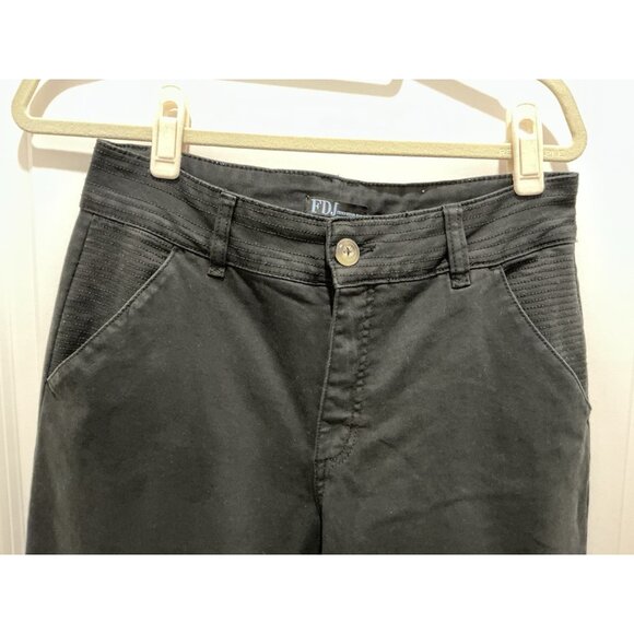 French Dressing Jeans Size 10 Olivia Wide Leg Black Half Seam - Picture 2 of 9